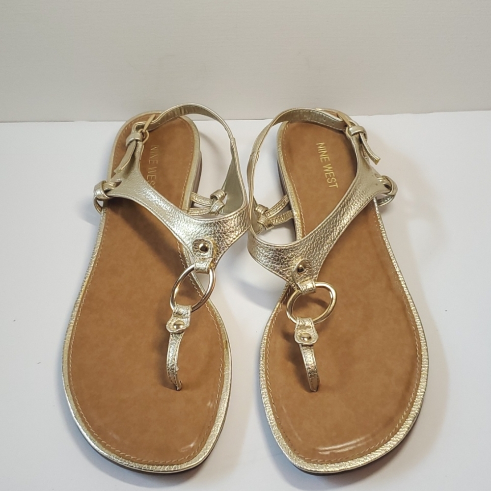 Gold Metallic Nine West Sandal size 8.5